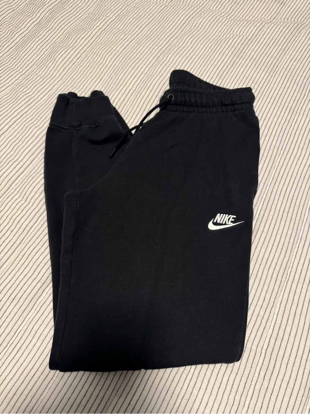 Nike Women’s Black Jogger Sweatpants with White Swoosh
